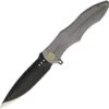 We Knife Co. We Knife Model 613 Framelock Flipper 613E, 4.2"Bohler M390 Black Spear Point Plain Blade, Gray Titanium Handle