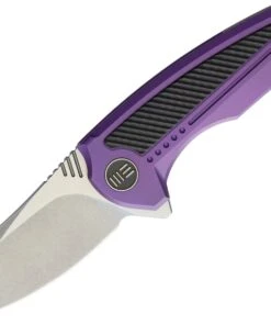 We Knife Co. We Knife Valiant Folder 717B, 3" CPM S35VN Stonewash Clip Point Plain Blade, Purple Titanium with Carbon Fiber Inlay Handle