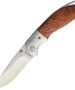 Browning Knives Browning Linerlock Wood, BR0033, 3.5" Satin Stainless Blade, Wood Handle
