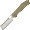 Gerber 1495 Flatiron Framelock Folder, 3.50" 7Cr17MoV Stonewash Cleaver Plain Blade, Desert Tan G-10 Handle