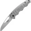 SOG Escape 14520157 Linerlock Folder, 3" 8Cr13MoV Satin Sheepsfoot Plain Blade, Silver Stainless Steel Handle