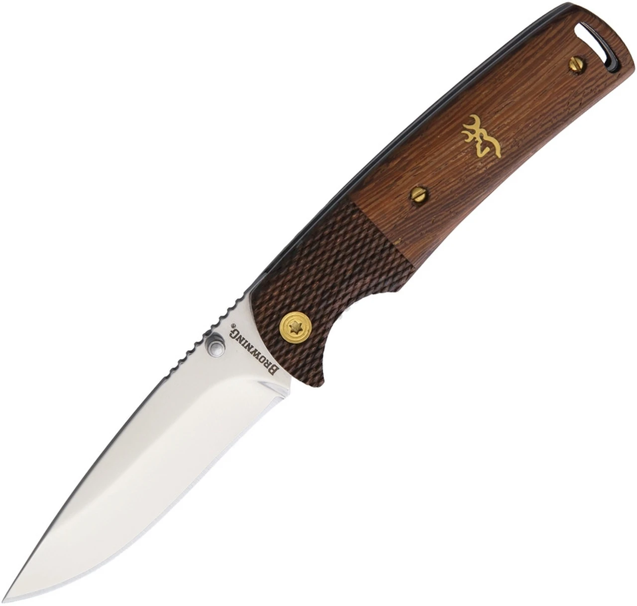 Browning Knives Browning Buckmark Linerlock, BR0304, 2.88" Stainless Blade, Wood Handle 1 Browning Knives Browning Buckmark Linerlock, BR0304, 2.88" Stainless Blade, Wood Handle