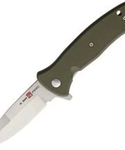 Al Mar Mini S.E.R.E. 2020 Linerlock A/O 2208, 3" 8Cr13MoV SS Plain Blade, FRN Handle, OD Green