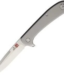 Al Mar Ultralight Falcon Framelock 4114, 3.15" TC4 Titanium, Plain Blade, Titanium Handle