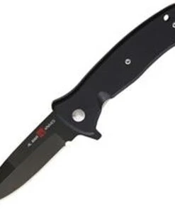 Al Mar Mini S.E.R.E. 2020 Night Linerlock A/O 2204, 3" D2 Matte Black Titanium Plain Blade, G-10 Handle