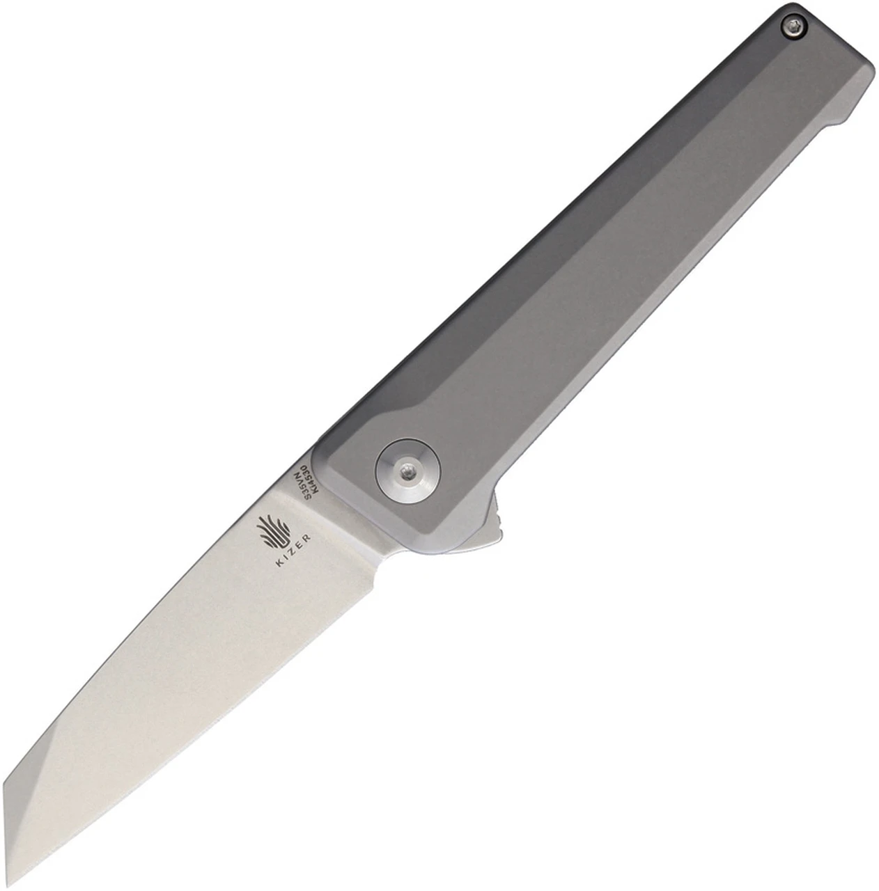 Kizer Cutlery KI4530 Quell Framelock Folder, 3.1" CPM-S35VN Stonewash Wharncliffe Plain Blade, Gray Titanium Handle 1 Kizer Cutlery KI4530 Quell Framelock Folder, 3.1" CPM-S35VN Stonewash Wharncliffe Plain Blade, Gray Titanium Handle