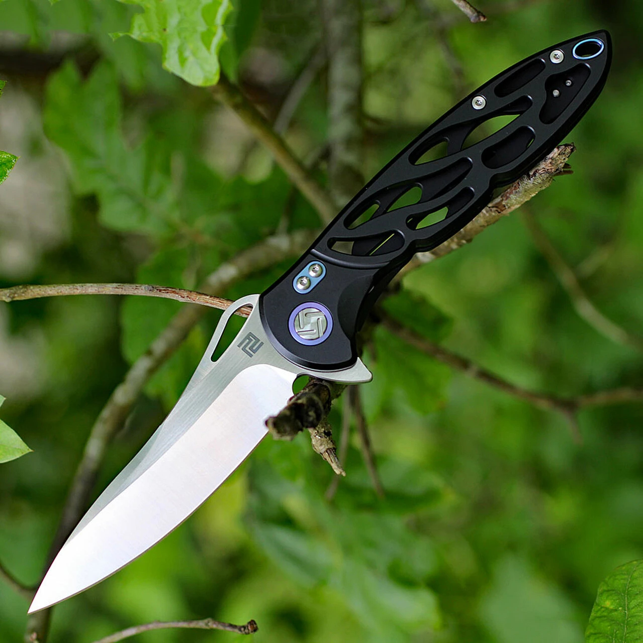 Artisan Cutlery Artisan Dragonfly ATZ1801GBKS, 3.94" S35VN SS Plain Blade, Black TC4 Titanium Handle 1 Artisan Cutlery Artisan Dragonfly ATZ1801GBKS, 3.94" S35VN SS Plain Blade, Black TC4 Titanium Handle