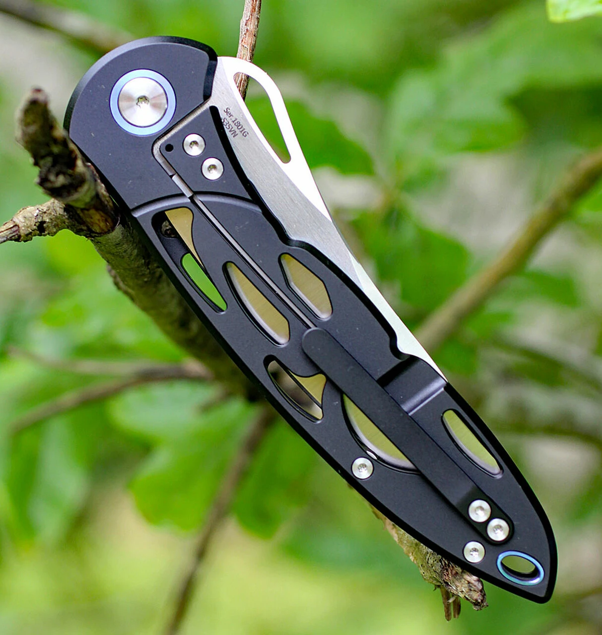 Artisan Cutlery Artisan Dragonfly ATZ1801GBKS, 3.94" S35VN SS Plain Blade, Black TC4 Titanium Handle 4 Artisan Cutlery Artisan Dragonfly ATZ1801GBKS, 3.94" S35VN SS Plain Blade, Black TC4 Titanium Handle - Image 4