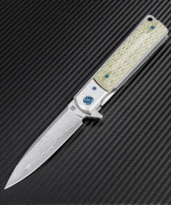 Artisan Cutlery Artisan Classic Damascus ATZ1802GDGN, 3.94" Damascus Plain Blade, Green G10/Damascus Handle