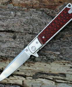 Artisan Cutlery Artisan Classic Damascus ATZ1802GDBR, 3.94" Damascus Plain Blade, RedG10/Damascus Handle