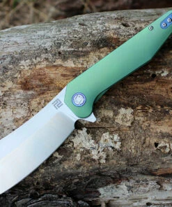 Artisan Cutlery Artisan Osprey ATZ1803GGNM, 3.74" M390 Plain Blade, Green TC4 Titanium Handle