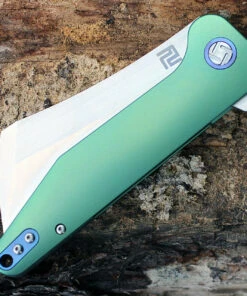 Artisan Cutlery Artisan Osprey ATZ1803GGNM, 3.74" M390 Plain Blade, Green TC4 Titanium Handle -Knifeworks Sales Store 1803ggnm.2 54053.1566585966