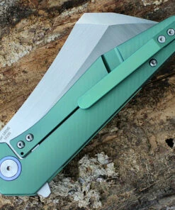 Artisan Cutlery Artisan Osprey ATZ1803GGNM, 3.74" M390 Plain Blade, Green TC4 Titanium Handle -Knifeworks Sales Store 1803ggnm.3 87400.1566585967