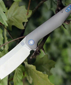 Artisan Cutlery Artisan Osprey ATZ1803GGYM, 3.74" M390 Plain Blade, Gray TC4 Titanium Handle