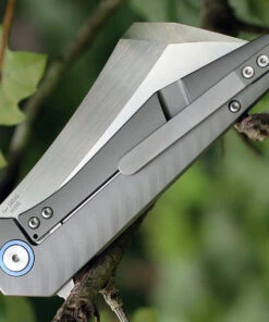 Artisan Cutlery Artisan Osprey ATZ1803GGYM, 3.74" M390 Plain Blade, Gray TC4 Titanium Handle -Knifeworks Sales Store 1803ggym.3 35405.1566585961