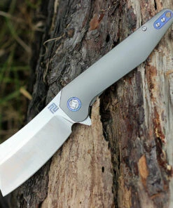 Artisan Cutlery Artisan Osprey ATZ1803GGYS, 3.74" S35VN Plain Blade, Gray TC4 Titanium Handle