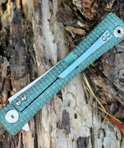 Artisan Cutlery Artisan ATZ1805GGNM S Waistline, 4" M390 Plain Blade, Green Titanium Handle -Knifeworks Sales Store 1805ggnm.1 25119.1566586001