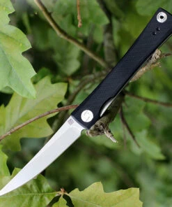 Artisan Cutlery Artisan S Waistline ATZ1805PBKF, 3.94" D2 Plain Blade, Black Flat G-10 Handle