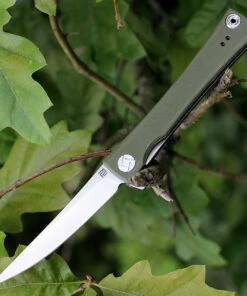 Artisan Cutlery Artisan S Waistline ATZ1805PGNF, 3.94" D2 Plain Blade, Green Flat G-10 Handle