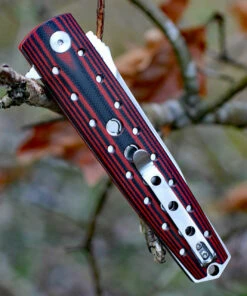 Artisan Cutlery Artisan Virginia ATZ1807PBR, 3.94" D2 Plain Blade, Curved Red/Black G-10 Handle -Knifeworks Sales Store 1807pbr 87419.1566586000