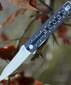 Artisan Cutlery Artisan Virginia ATZ1807PBW, 3.94" D2 Plain Blade, Curved White/Black G-10 Handle