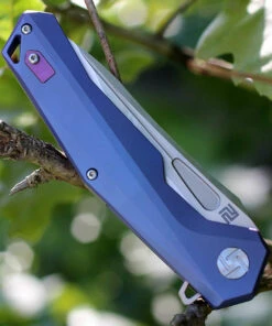 Artisan Cutlery Artisan Zumwalt ATZ1808GBUM, 3.78" M390 Plain Blade, Blue Titanium Handle -Knifeworks Sales Store 1808gbum.3 04343.1566585975