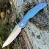 Artisan Cutlery Artisan Zumwalt ATZ1808GBUM, 3.78" M390 Plain Blade, Blue Titanium Handle