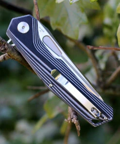 Artisan Cutlery Artisan Zumwalt ATZ1808PBGC, 3.94" D2 Plain Blade, Curved Black/White G-10 Handle -Knifeworks Sales Store 1808pbgc.3 65425.1566586026