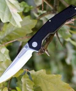 Artisan Cutlery Artisan Zumwalt ATZ1808PBKF, 3.94" D2 Plain Blade, Flat Black G-10 Handle