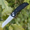 Artisan Cutlery Artisan Falcon ATZ1809PBBK, 3.94" D2 Plain Blade, Black Aluminum/G-10 Handle