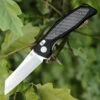 Artisan Cutlery Artisan Falcon ATZ1809PBCF, 3.94" D2 Plain Blade, Black Aluminum/Carbon Fiber Handle