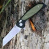 Artisan Cutlery Artisan Falcon ATZ1809PBGN, 3.94" D2 Plain Blade, Green/Black Aluminum/G-10 Handle