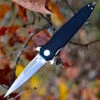 Artisan Cutlery Artisan Hornet ATZ1810PBKF, 3.54" D2 Steel Stone Wash Blade, Black G10 Handle
