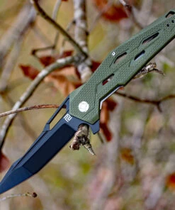 Artisan Cutlery Artisan Interceptor ATZ1812PBGN, 3.54" D2 Black Tanto Blade, Green G10 Handle