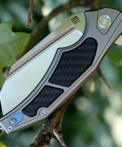 Artisan Cutlery Artisan Apache ATZ1813GGYS, 3.82" S35VN Plain Blade, Gray Titanium/Carbon Fiber Handle -Knifeworks Sales Store 1813ggys.4 35459.1566586009