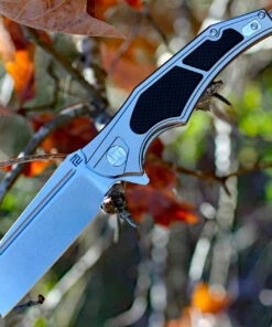 Artisan Cutlery Artisan Apache ATZ1813PGBK, 3.7" D2 Plain Blade, Gray/Black Aluminum/G-10 Handle