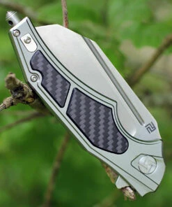 Artisan Cutlery Artisan Apache ATZ1813PGCF, 3.7" D2 Plain Blade, Gray Aluminum/Carbon Fiber Handle -Knifeworks Sales Store 1813pgcf.1 84588.1566586068