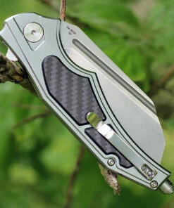 Artisan Cutlery Artisan Apache ATZ1813PGCF, 3.7" D2 Plain Blade, Gray Aluminum/Carbon Fiber Handle -Knifeworks Sales Store 1813pgcf 95036.1566586068