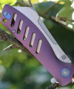 Artisan Cutlery Artisan Tomahawk ATZ1815GREM, 3.75" M390 Plain Blade, Purple/Pink Titanium Handle -Knifeworks Sales Store 1815g rem.2 55311.1566585982