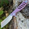Artisan Cutlery Artisan Tomahawk ATZ1815GREM, 3.75" M390 Plain Blade, Purple/Pink Titanium Handle