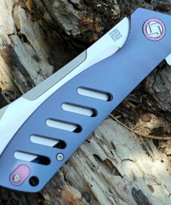 Artisan Cutlery Artisan Tomahawk ATZ1815GBUM, 3.75" M390 Plain Blade, Blue Titanium Handle -Knifeworks Sales Store 1815gbum.3 88353.1566585988