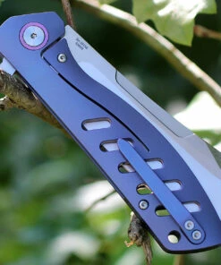 Artisan Cutlery Artisan Tomahawk ATZ1815GBUS, 3.75" S35VN Plain Blade, Blue Titanium Handle -Knifeworks Sales Store 1815gbus.2 89242.1566585990