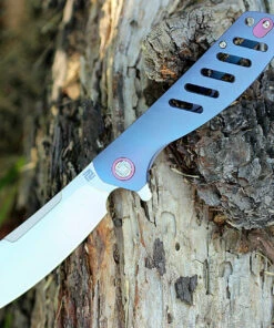 Artisan Cutlery Artisan Tomahawk ATZ1815GBUS, 3.75" S35VN Plain Blade, Blue Titanium Handle