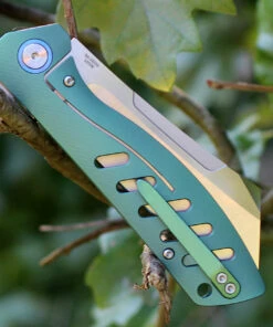 Artisan Cutlery Artisan Tomahawk ATZ1815GGNS, 3.75" S35VN Plain Blade, Green Titanium Handle -Knifeworks Sales Store 1815ggns.3 72977.1566585992