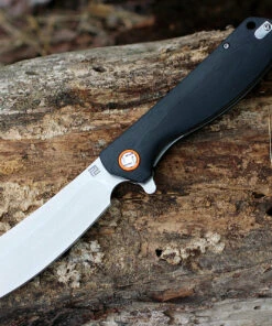 Artisan Cutlery Artisan Tomahawk ATZ1815PBKC, 3.75" D2 Plain Blade, Curved Black G-10 Handle