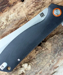 Artisan Cutlery Artisan Tomahawk ATZ1815PBKC, 3.75" D2 Plain Blade, Curved Black G-10 Handle -Knifeworks Sales Store 1815pbkc.3 26997.1566586014