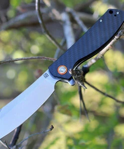 Artisan Cutlery Artisan Tomahawk ATZ1815PCF, 3.75" D2 Plain Blade, Carbon Fiber Handle