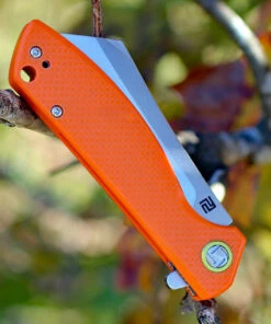 Artisan Cutlery Artisan Tomahawk ATZ1815PSOEF, 2.36" D2 Steel Tanto Blade, Orange G10 Handle -Knifeworks Sales Store 1815ps oef.3 53119.1566586144