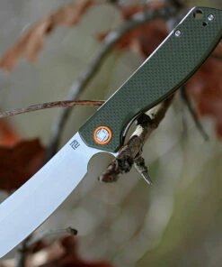 Artisan Cutlery Artisan Tomahawk ATZ1815PSGNF, 2.36" D2 Steel Tanto Blade, Green G10 Handle