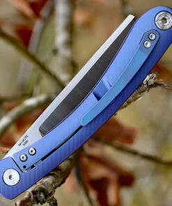 Artisan Cutlery Artisan Orthodox ATZ1817GBUM, 3.75" M390 Satin Blade, Blue Titanium Handle -Knifeworks Sales Store 1817gbum.4 48028.1566586043